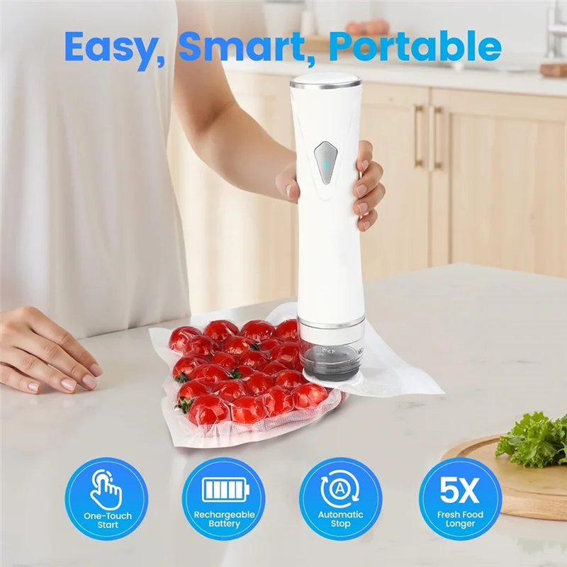 MiLESEEY B15C Handheld Vacuum Sealer & 30 Reusable Bags Handheld Vacuum Sealer Qst