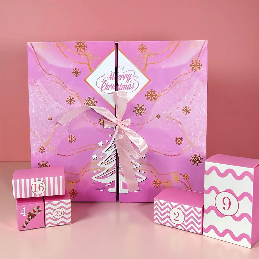 24-Day Christmas Advent Calendar DIY Filling Box – Pink DIY Advent Calendar Qme
