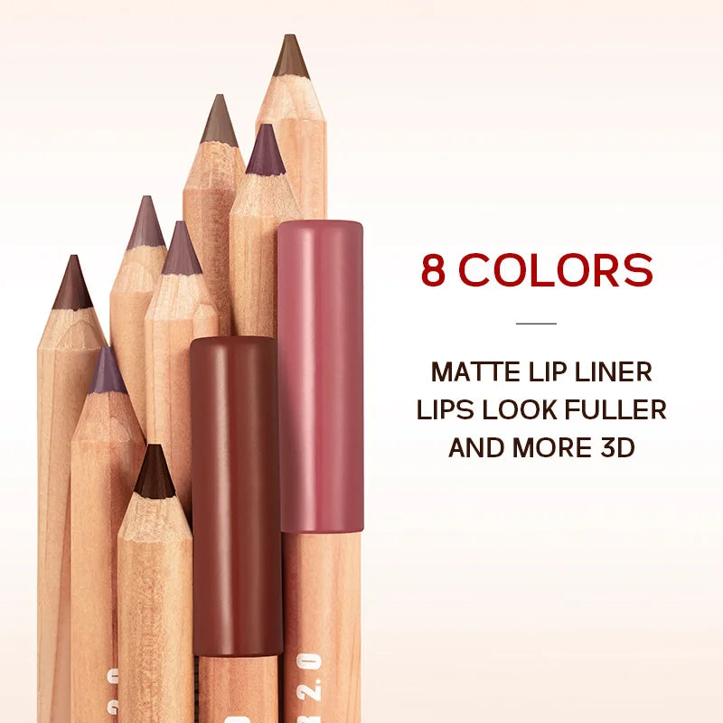 Matte Lip Liner – Long-Lasting Smooth Application & Sharpener Matte Lip Liner Qme