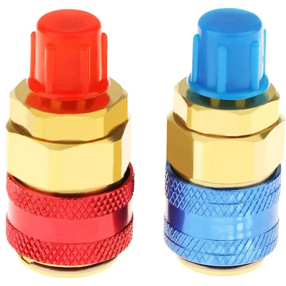 R134A Brass Quick Coupler Connector – Car AC Refrigerant Adapter AC Refrigerant Coupler Qme