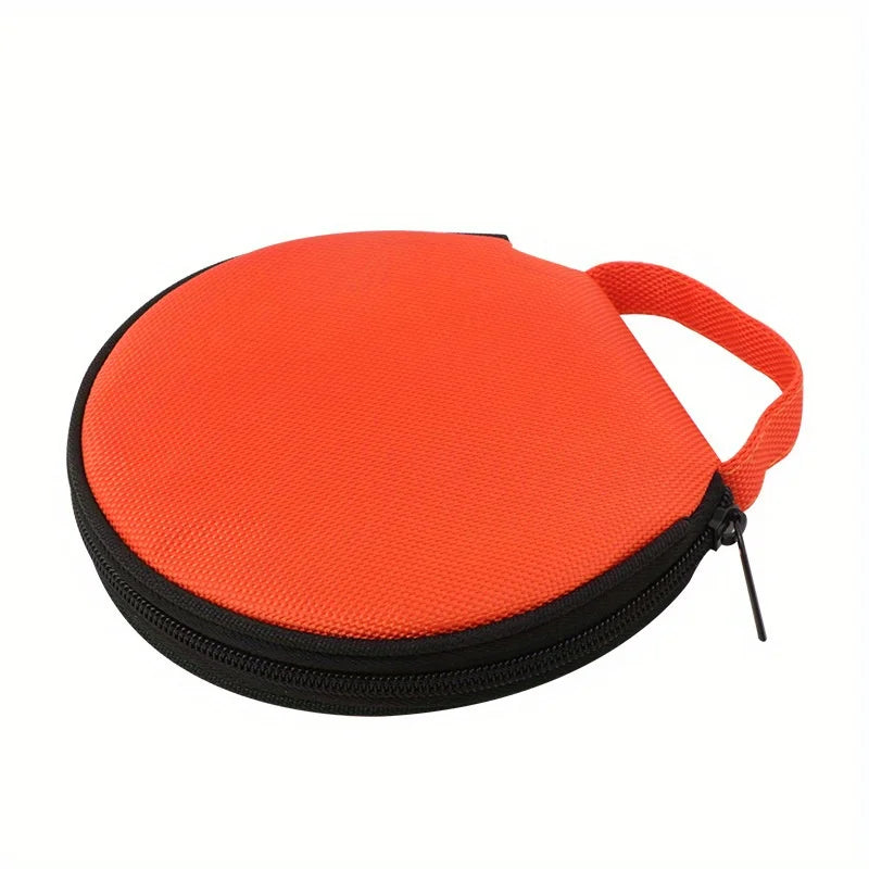 Portable Round CD DVD Storage Case – Oxford Cloth Wallet Holder CD DVD Storage Case Qme Orange