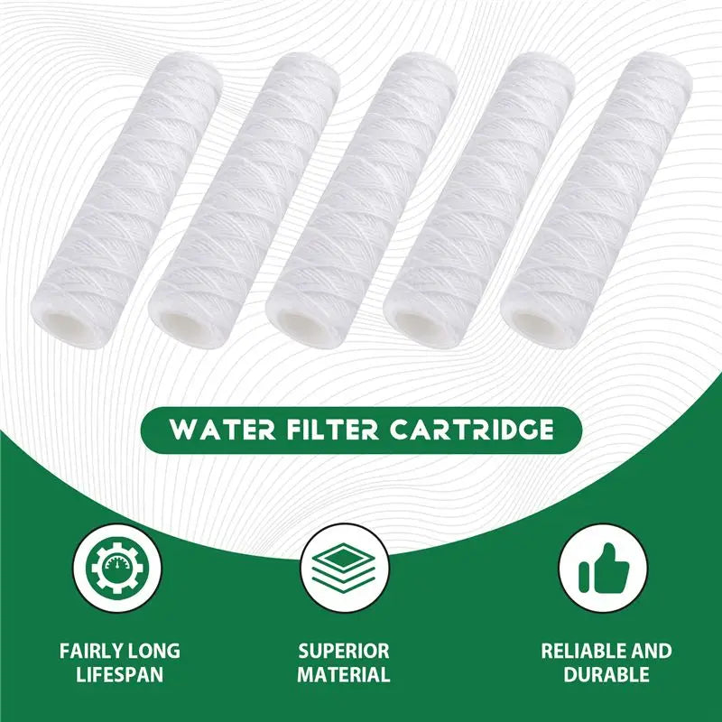 6-Pack 5 Micron String Wound Sediment Filter Cartridges 10 Inch Water Filter Cartridge Qst