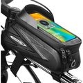Waterproof Bike Frame Bag | Touch Screen Phone Mount Top Tube Bike Frame Bag Qme black