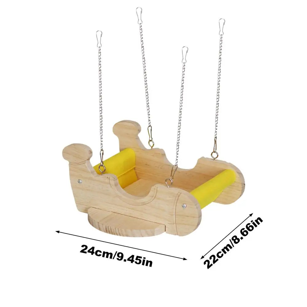 Airplane Wooden Hammock Swing for Ferrets, Hamsters & Small Pets Small Pet Hammock Swing Qme A CN