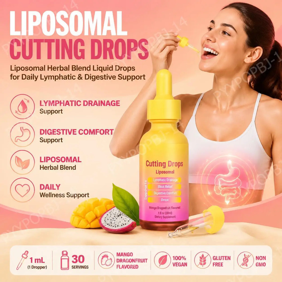 Elderberry Liposomal Liquid Drops – 10 Botanicals, Non-GMO 30ML Herbal Liquid Supplement Qst