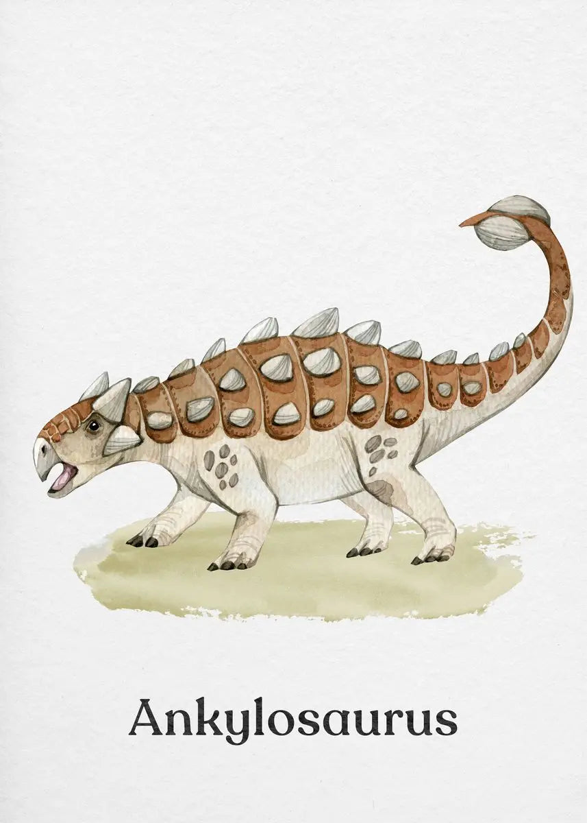 Watercolor Dinosaur Canvas Wall Art for Nursery & Kids' Room Canvas Wall Art Qst K 40X60cm No Framed