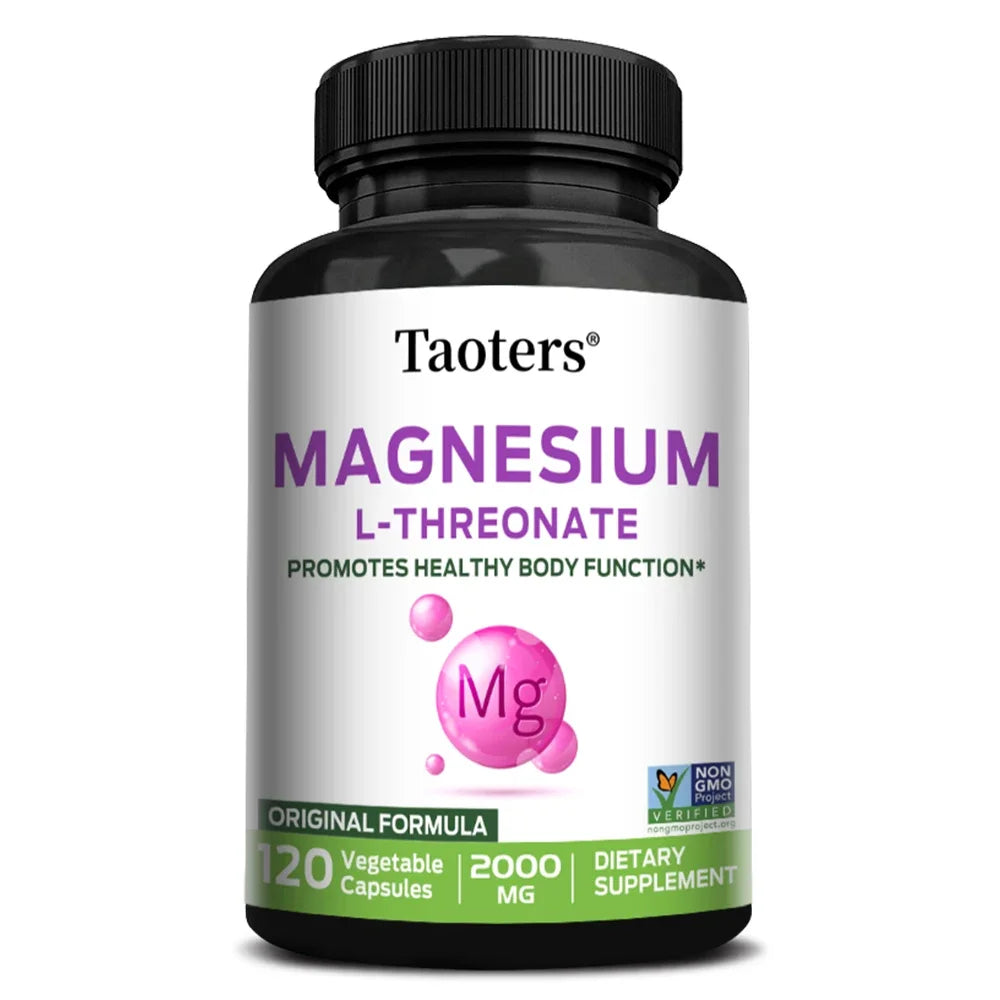 Magnesium L-Threonate Capsules – Focus, Memory & Sleep Support Magnesium Supplement Qst 120 count-1 bottle