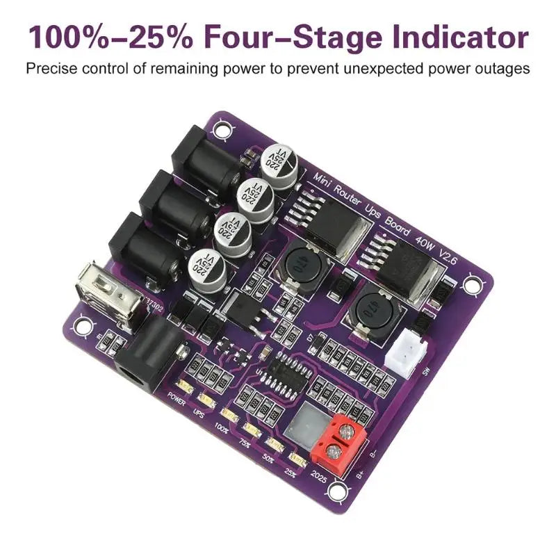 Mini UPS Board 40W Battery Backup 5V 9V 12V Router Power Supply UPS Power Board Qme