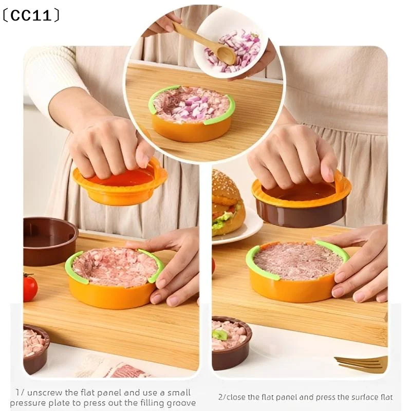 Round Hamburger Patty Maker & Meat Press Tool – 3 Colors Burger Patty Press Qme