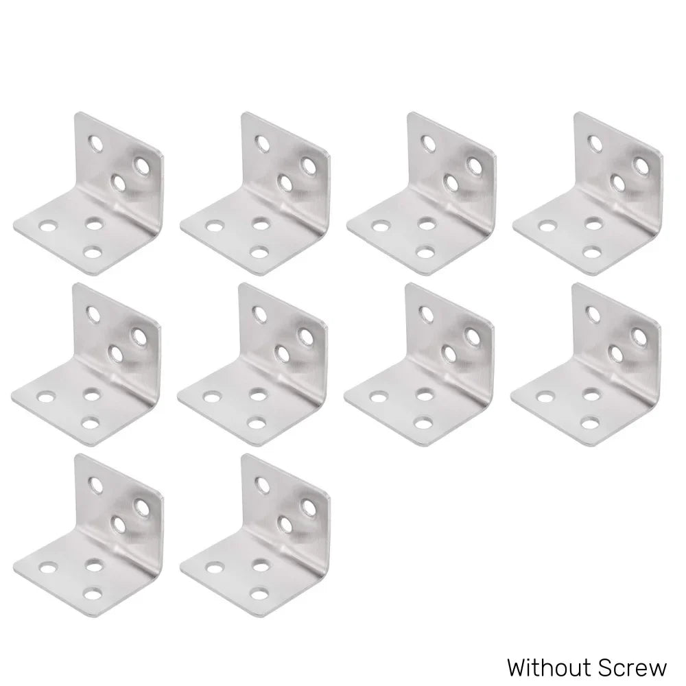 Stainless Steel L-Shaped Bracket 90° Shelf Board Connector Corner Shelf Bracket Qme 10pcs