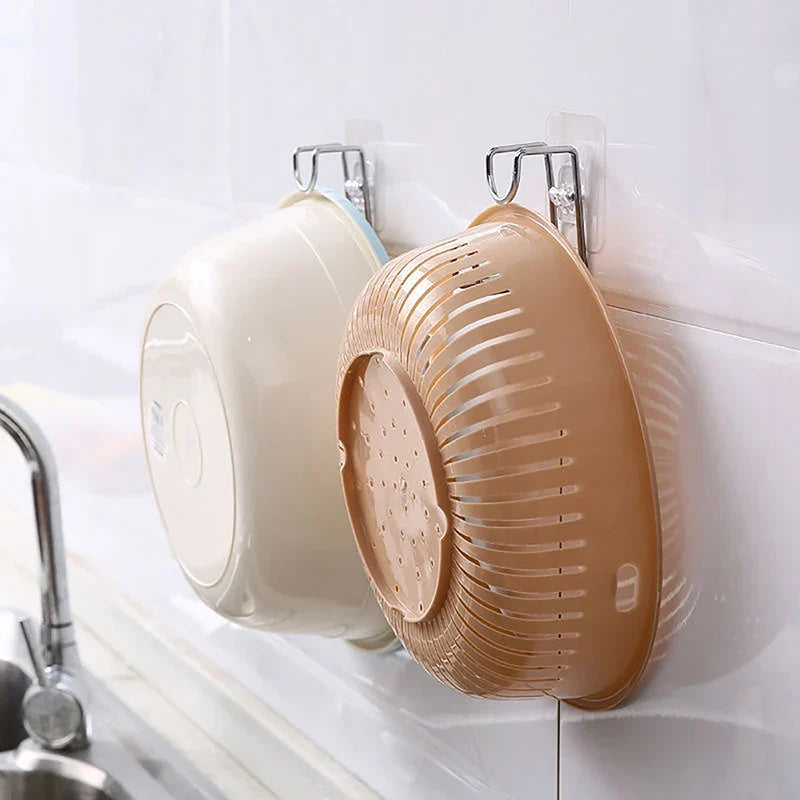 Adhesive Wall Mount Hook Rack – Punch-Free Stainless Steel Wall Hook Organizer Qme