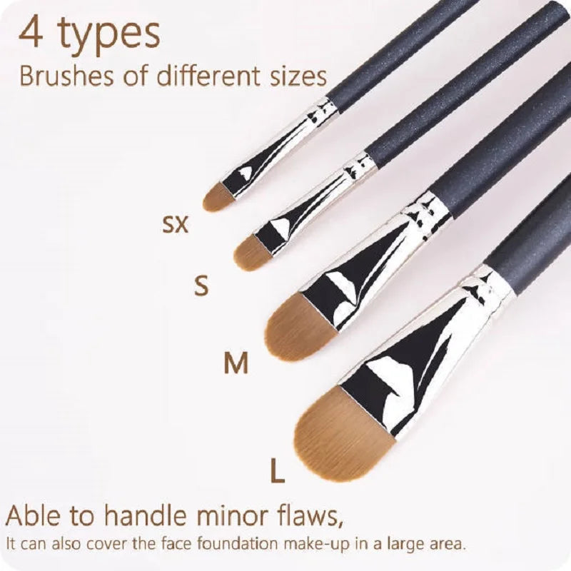 Ultra-Thin Foundation & Concealer Makeup Brush Set – 4 Sizes Makeup Brush Set Qme