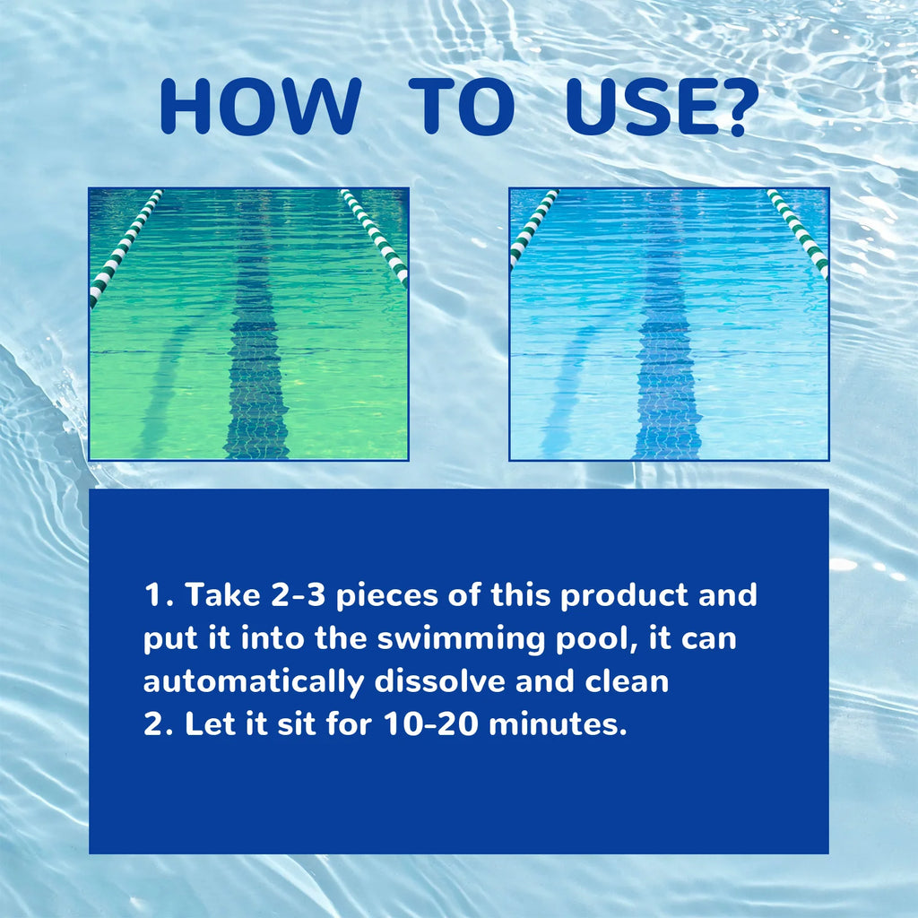 100G Slow-Dissolving Pool Cleaning Tablets – Limescale & Odor Pool Cleaning Tablets Qst