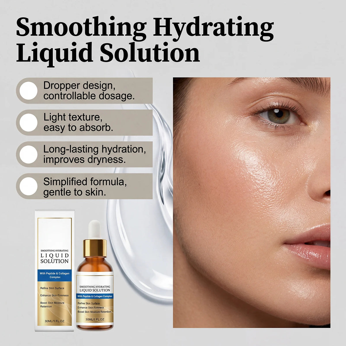 Smoothing Hydrating Face Serum – Daily Moisture & Glow Face Serum Qst