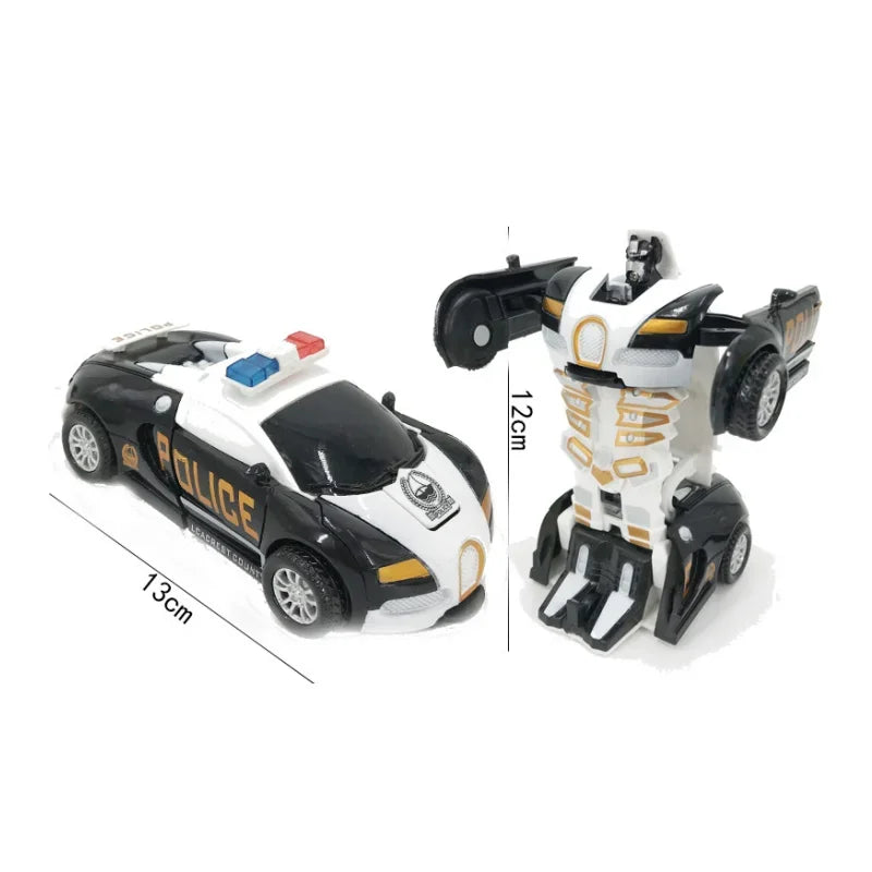 One-Key Transform Robot Car Toy for Kids | 3 Colors Transform Robot Toy Qme