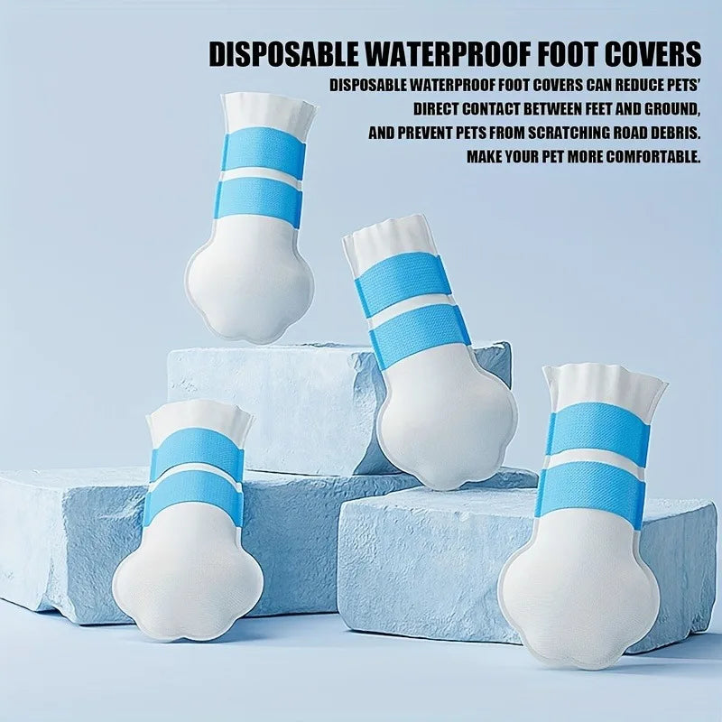 20 Sets Disposable Dog Boots + Self-Adhesive Bandage Roll Disposable Dog Boots Qme