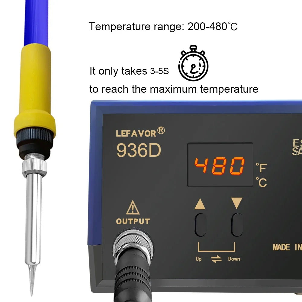 936D 60W Digital Soldering Iron Station – Fast Temp Control Soldering Iron Station Qme