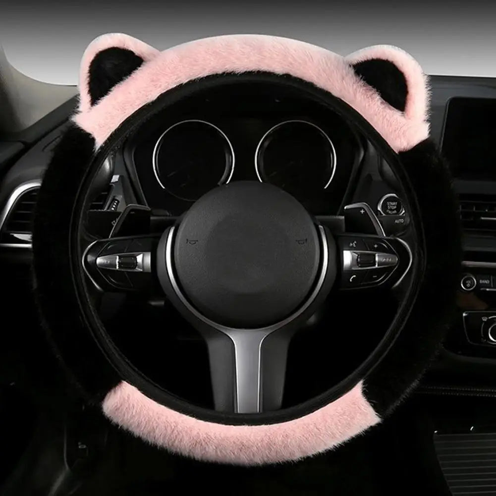 Winter Plush Steering Wheel Cover – Non-Slip Universal Fit Steering Wheel Cover Qme