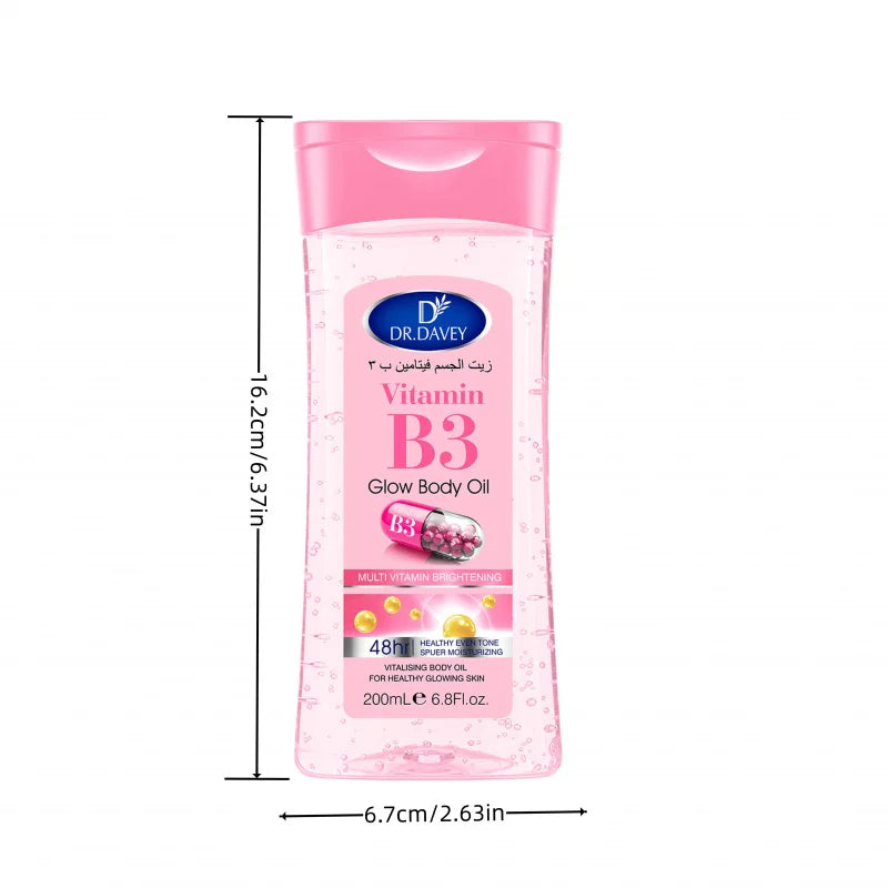DR.DAVEY Vitamin B3 Glossy Body Oil 200ml – All Skin Types Body Oil Qst