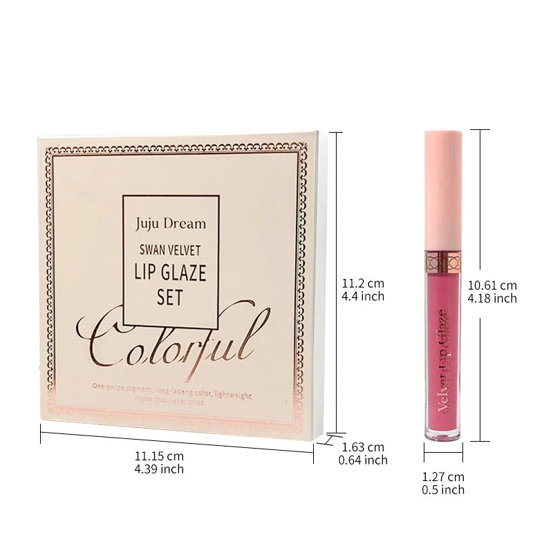 8-Color Matte Lip Gloss Set | One-Swipe, Non-Stick, Long-Lasting Matte Lip Gloss Set Qme