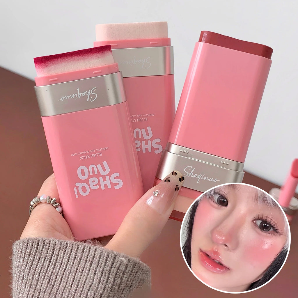 SHAQINUO Rotating Cream Blush Stick – Natural, Long-Lasting Cream Blush Stick Qme