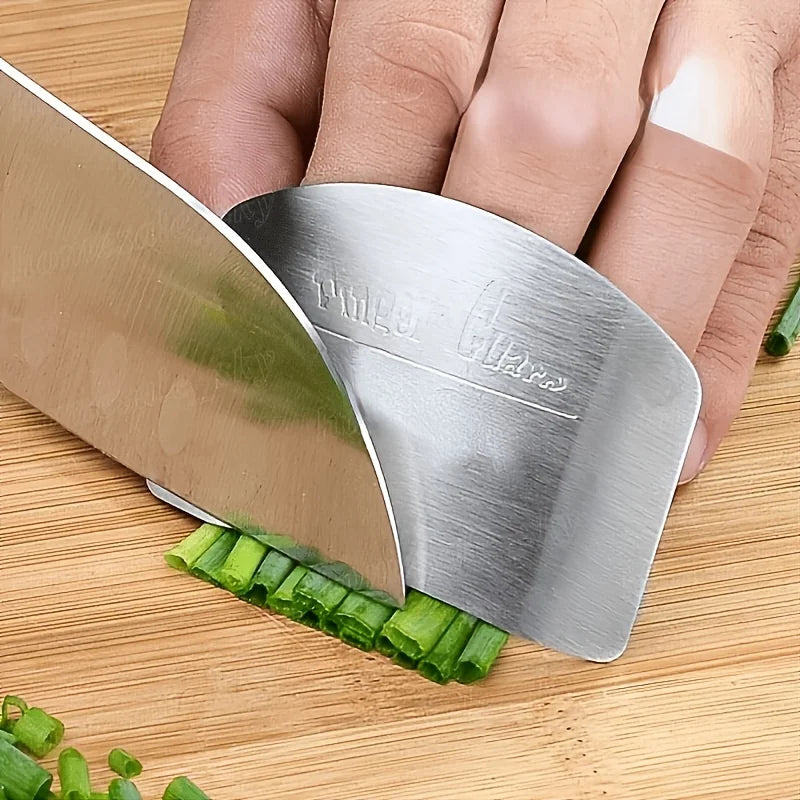 Stainless Steel Finger Guard – Reusable Kitchen Safety Tool Kitchen Finger Guard Qme