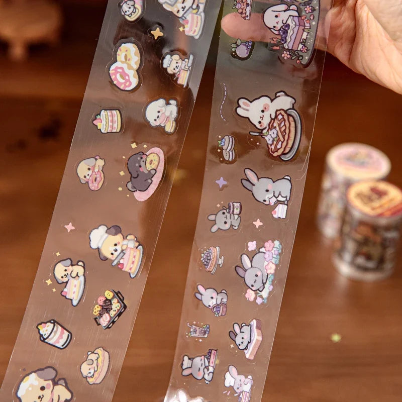 Cartoon Pet Washi Tape 30mm × 2m – Decorative Sticker Roll Decorative Washi Tape Qme