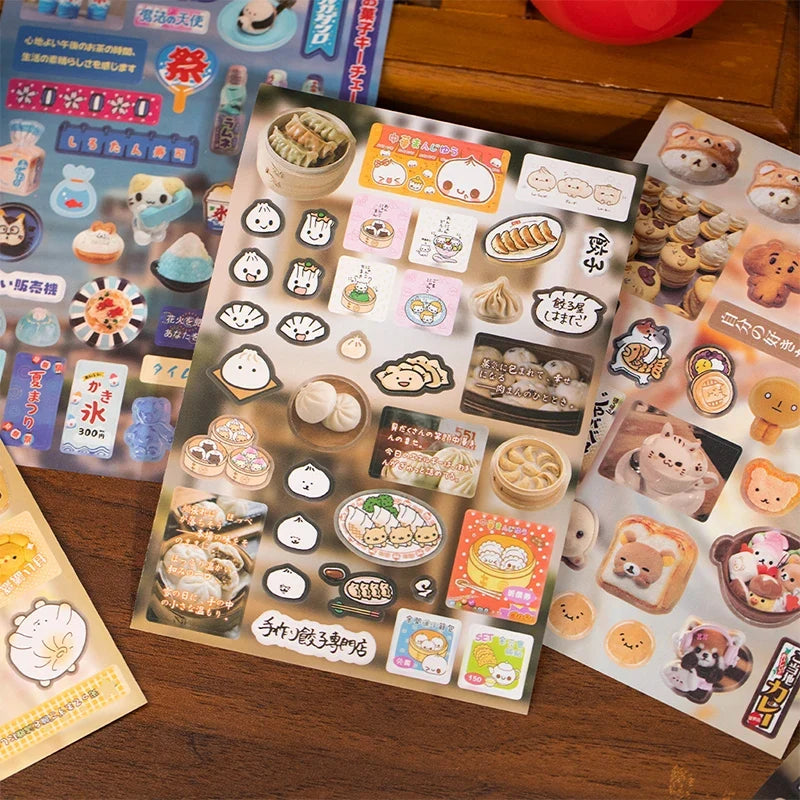 Japanese Snack Sticker Book – Izakaya & Dessert Shop Elements Craft Sticker Book Qme