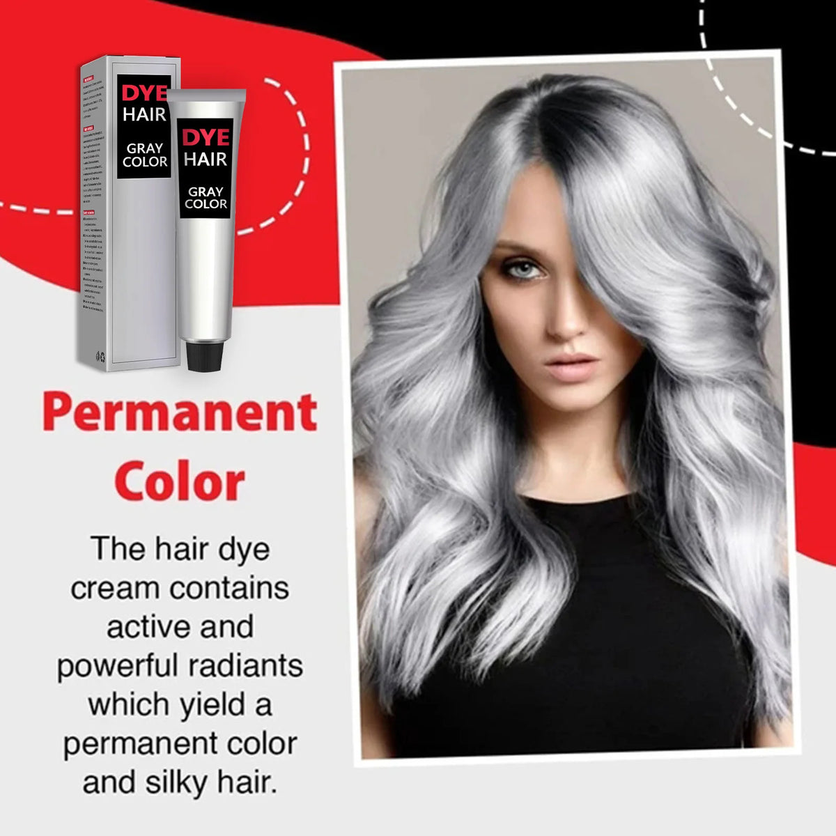 Eelhoe Smoky Gray Permanent Hair Dye Cream – Silver Grey Hair Dye Cream Qst