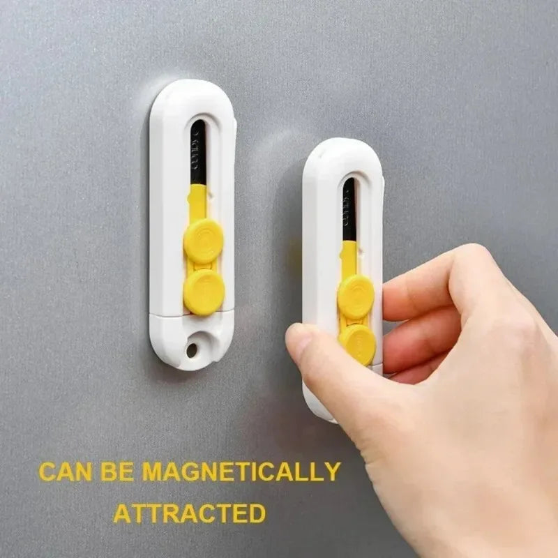 Magnetic Mini Box Cutter – Portable Mail & Paper Opener Mini Box Cutter Qme