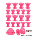 10 Silicone Heatless Hair Rollers – Reusable No-Heat Curlers Heatless Hair Rollers Qme 20Pcs pink