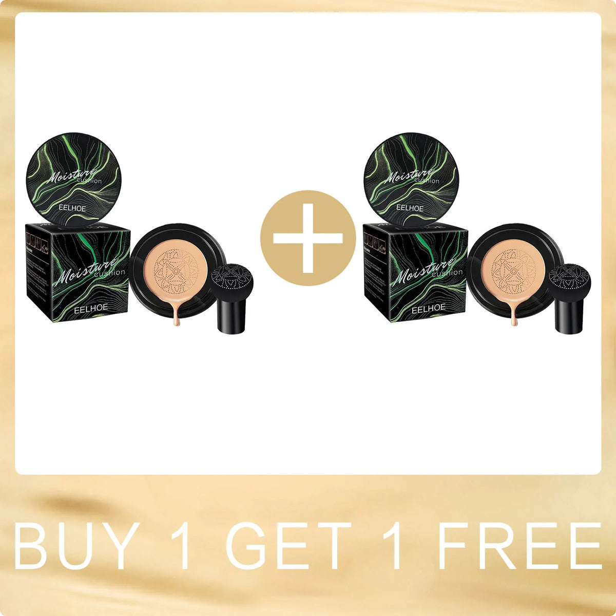 EELHOE Mushroom Head Air Cushion CC Cream – Waterproof Foundation Air Cushion Foundation Qst Brown Buy1 for1Free