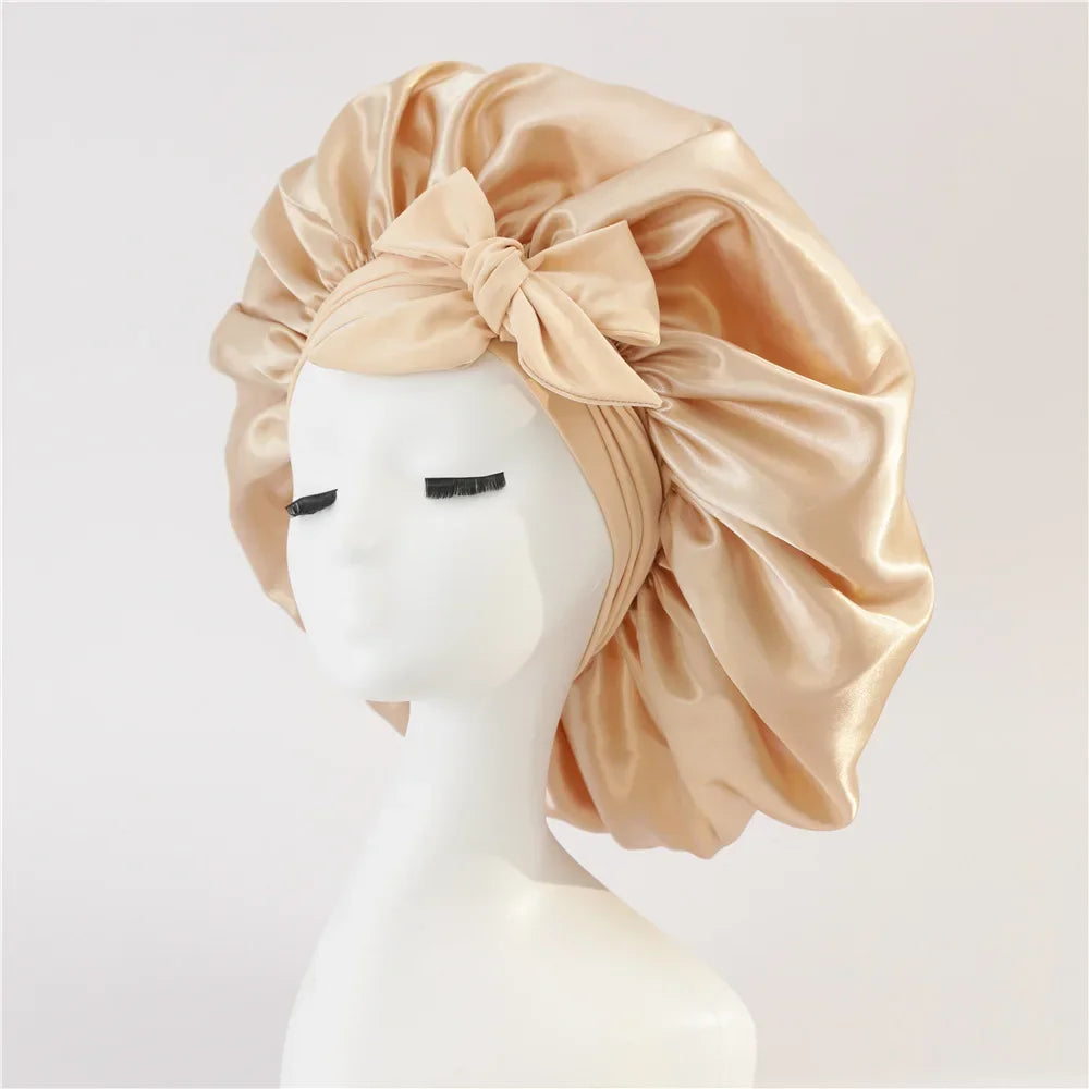 Women's Satin Sleep Cap Night Hair Bonnet – 5 Colors Satin Sleep Bonnet Qme Khaki