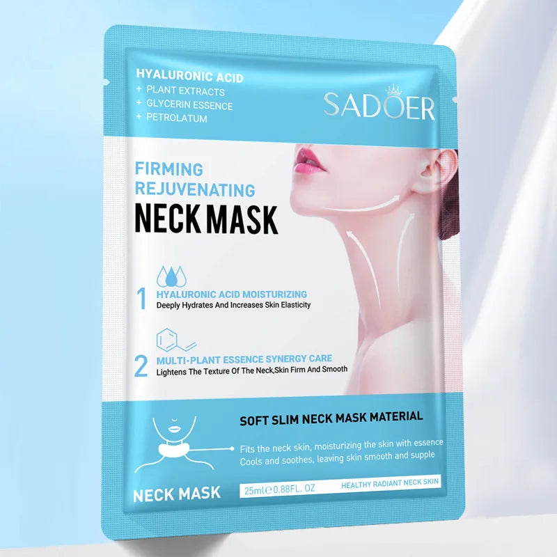 Hyaluronic Acid Collagen Neck Mask 10pcs – Firming & Moisturizing Neck Mask Qst