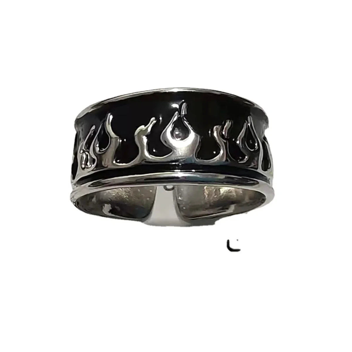 Retro Flame Fire Stainless Steel Ring – Punk Gothic Unisex Punk Gothic Ring Qme