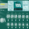 Nailpop 600pcs Clear False Nail Tips Full Cover 10 & 12 Sizes False Nail Tips Qme XXS-Square-600