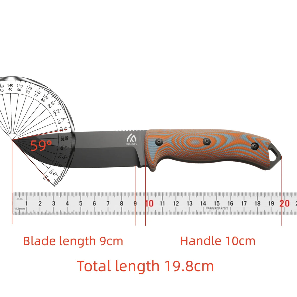 HUANGFU HF035 Outdoor Fixed Blade Knife with Sheath Fixed Blade Knife Qst