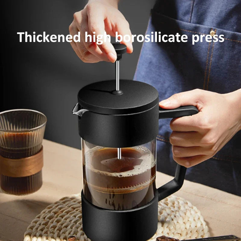 French Press Coffee Maker Borosilicate Glass 350/600/1000ML French Press Coffee Maker Qst