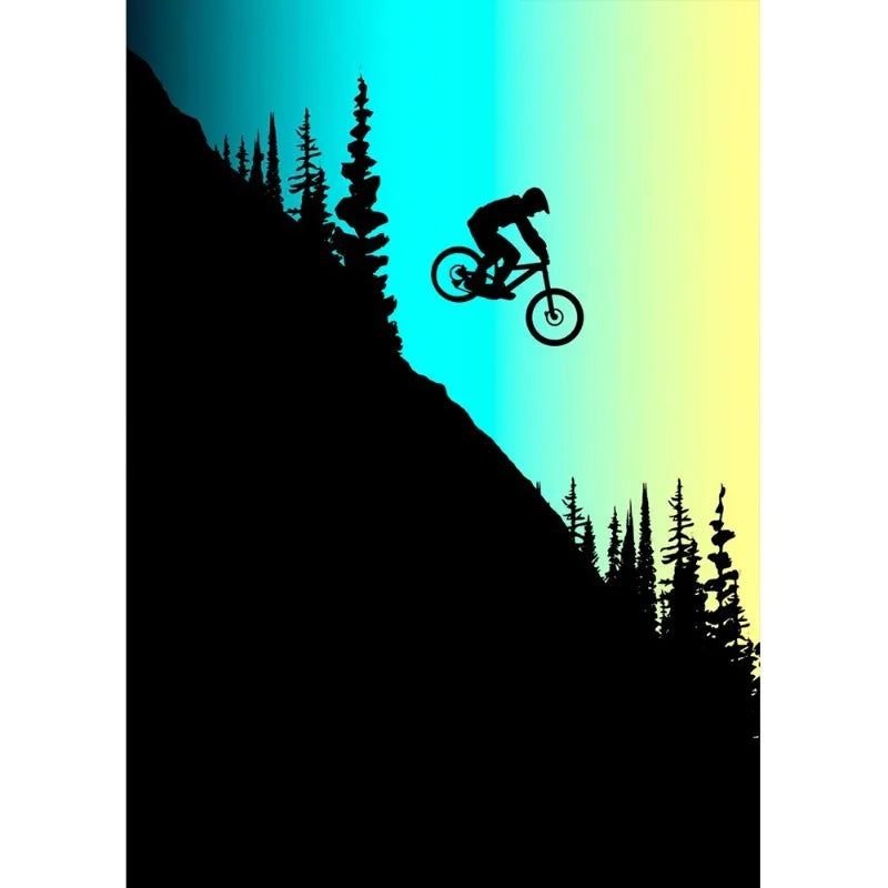 Vintage Mountain Bike Canvas Wall Art Poster – Sports Décor Canvas Wall Art Qst B 20x30cm Unframed