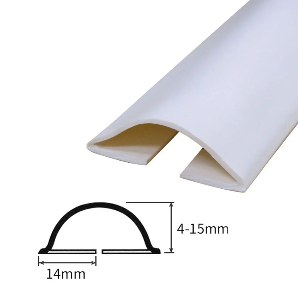 Silicone Self-Adhesive Door Gap Sealing Strip 15mm x 910mm Door Weatherstrip Seal Qme White