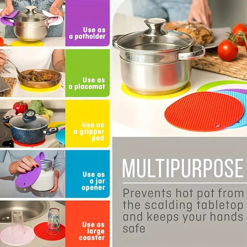 Silicone Tableware Mat – Heat Resistant Non-Slip Pot Holder Silicone Kitchen Mat Qme