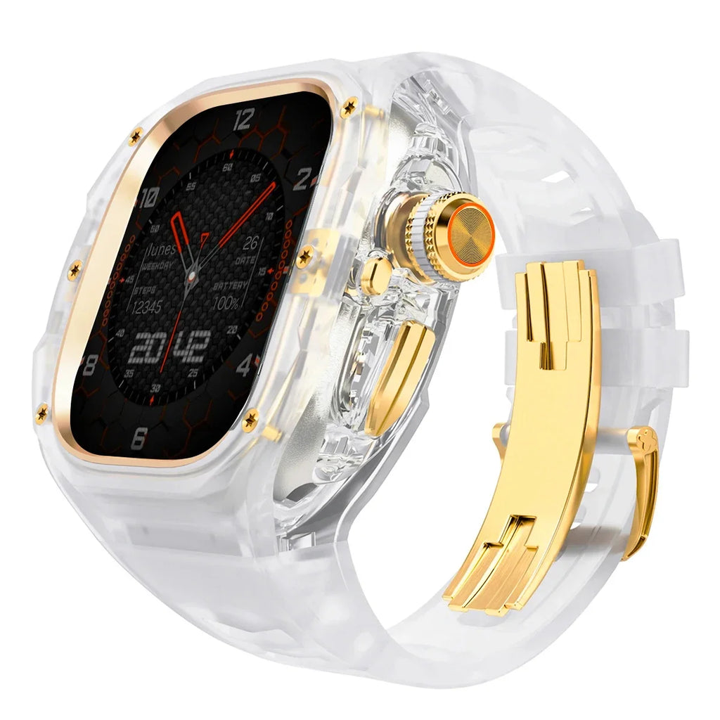 Apple Watch Ultra 3/2 Transparent Case & Silicone Band – Refit Mod Watch Case & Band Kit Qme