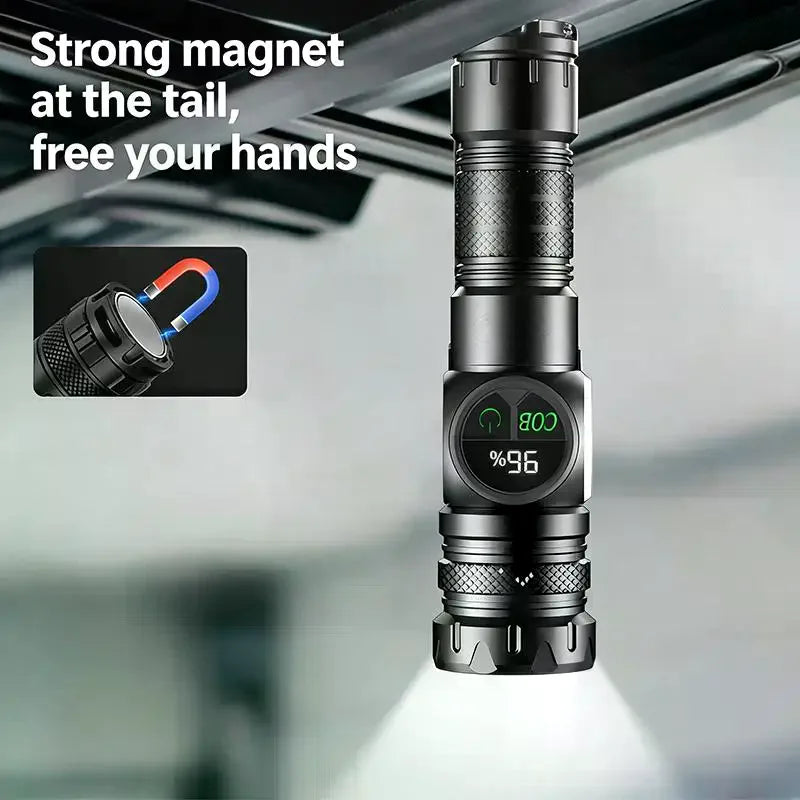 USB Rechargeable LED Flashlight – Magnetic Base & COB Light Rechargeable Flashlight Qme