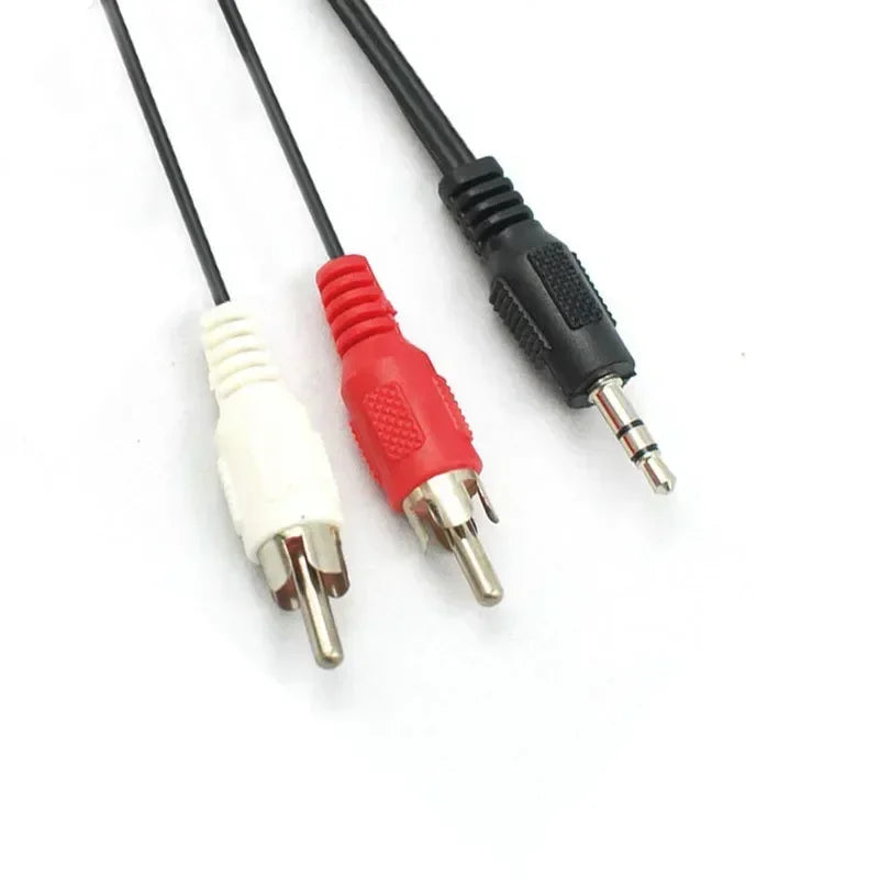 3.5mm to 2RCA Stereo Audio Splitter Cable | AV Headphone Cord Audio Splitter Cable Qme