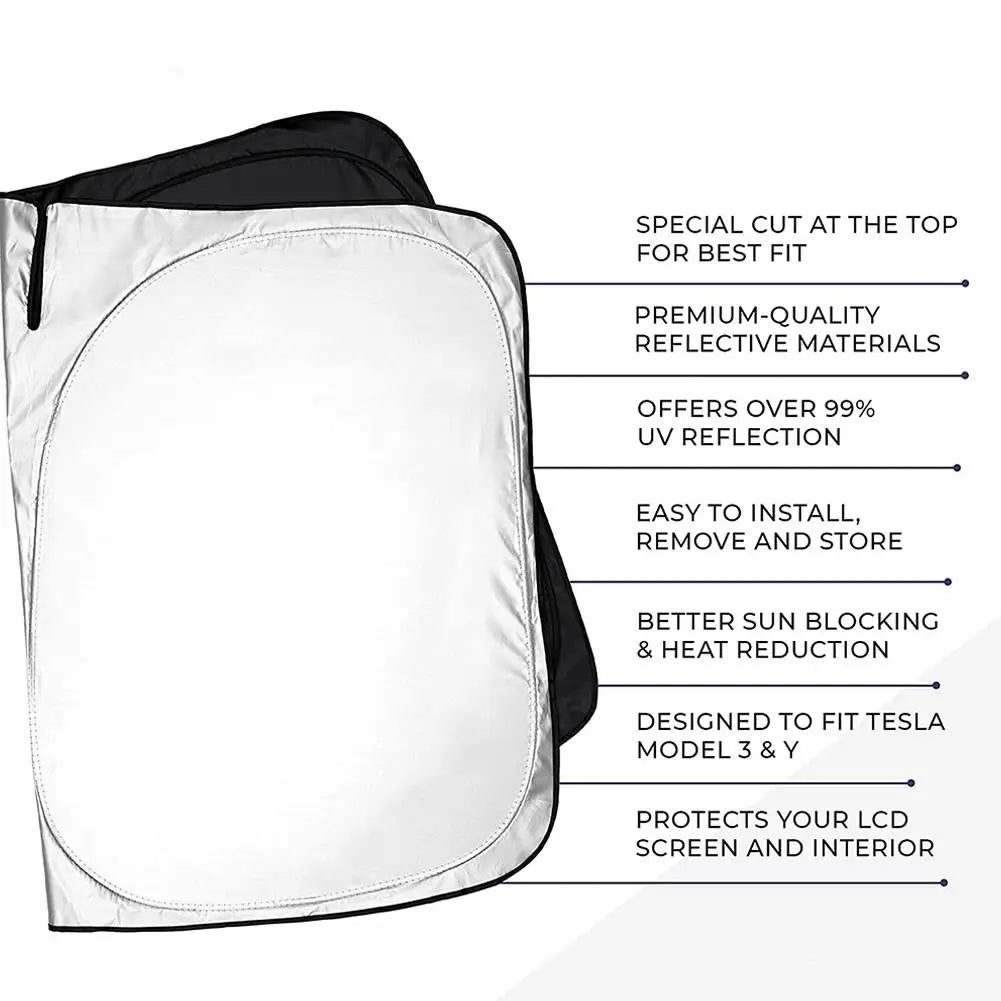 Tesla Model 3/Y Windshield Sunshade – Thickened UV Protection Car Windshield Sunshade Qme