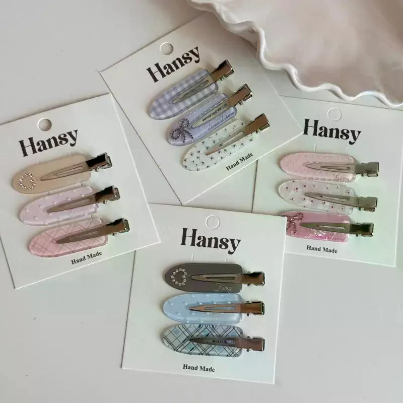 Korean Rhinestone Love Hairpin Side Bangs Clip – 4 Colors Rhinestone Hair Clip Qme