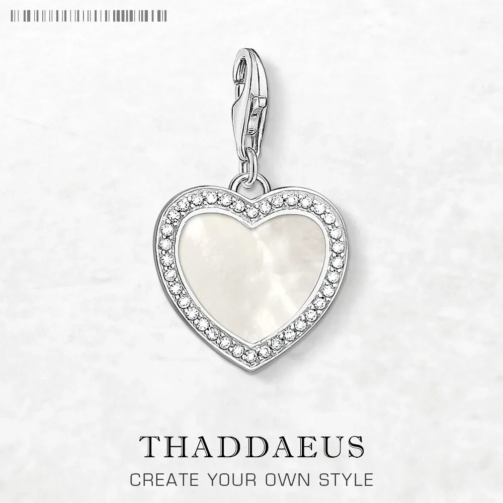 Heart Shell Dangle Charm Pendant – 925 Sterling Silver Women Dangle Charm Pendant Qme Lobster Clasp