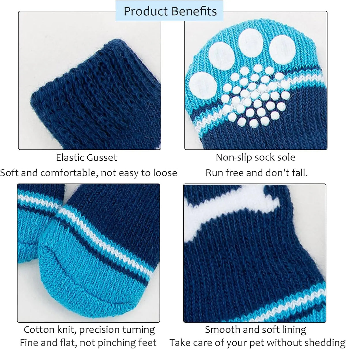 Anti-Slip Paw Socks for Small Dogs & Cats | Indoor Protection Pet Paw Protectors Qme