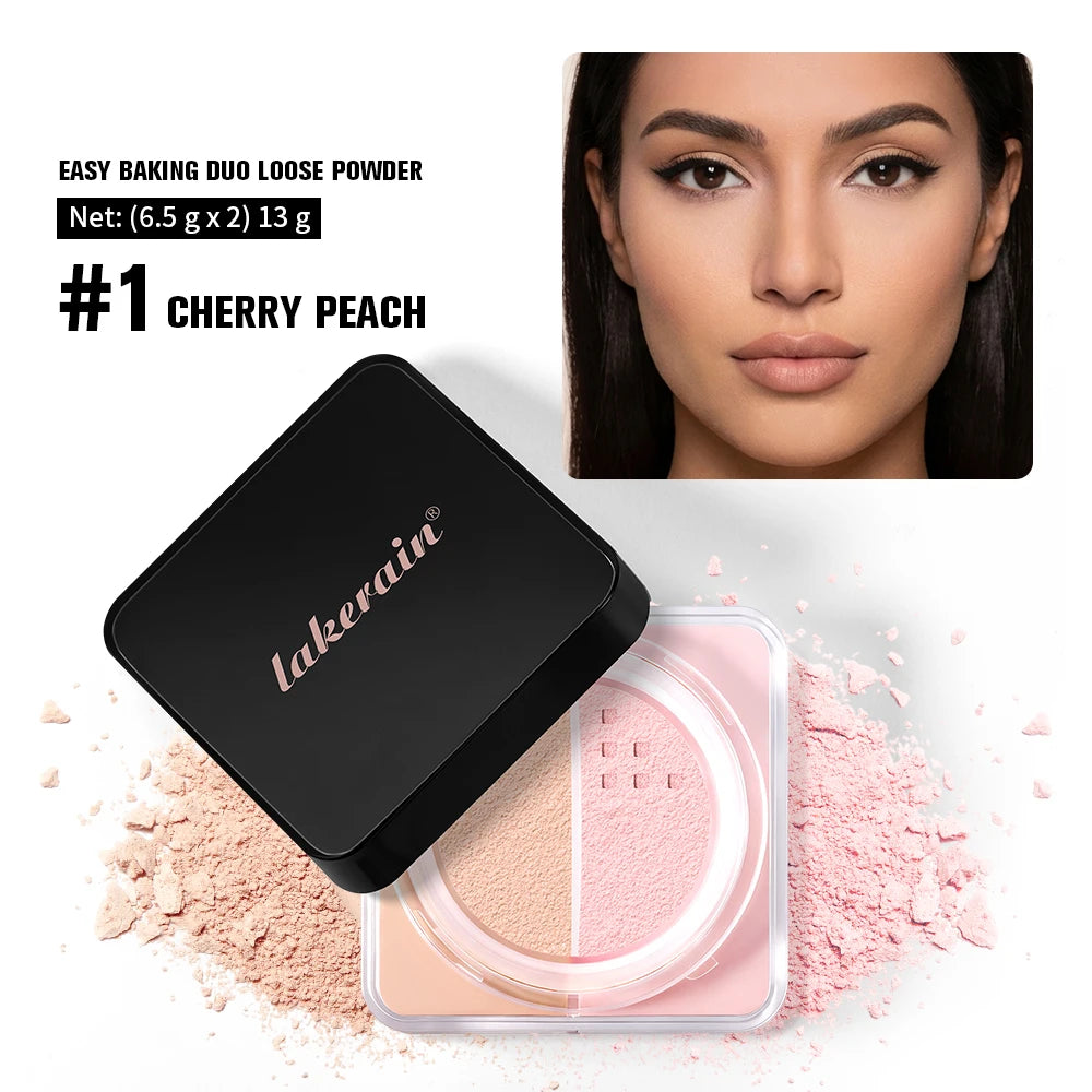 Dual Color Baking Loose Setting Powder – Matte Oil Control Setting Face Powder Qst 01
