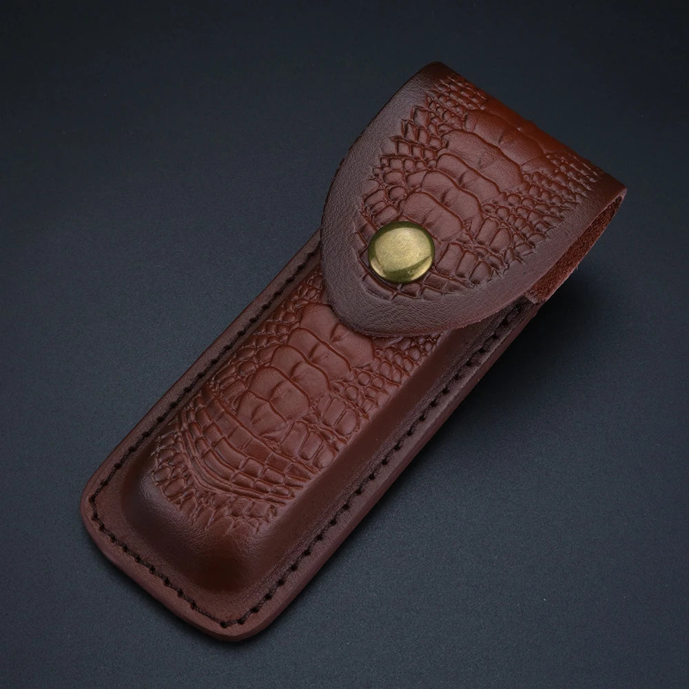 Genuine Leather Knife Sheath – Belt Loop Fixed Blade Sleeve Leather Knife Sheath Qst